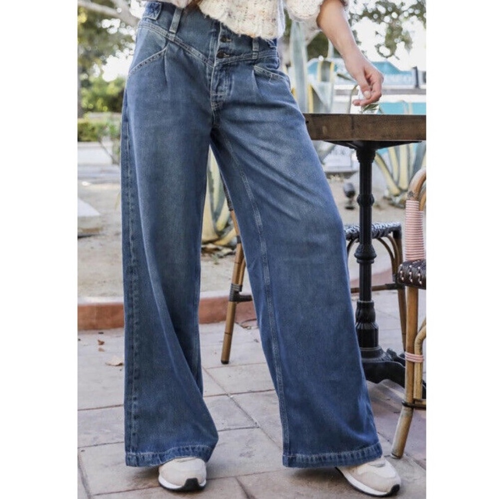 Free People Super Sweeper Wide Leg Jean